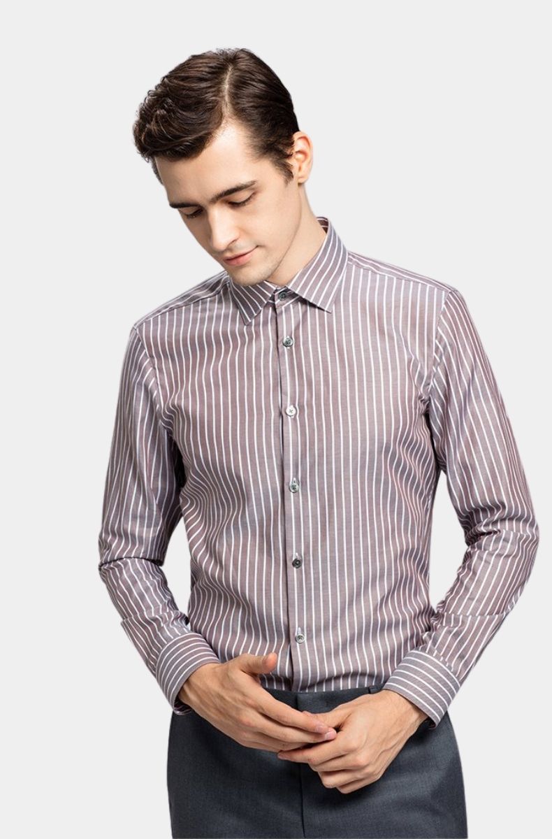 Chemise Carls Marron Rayée