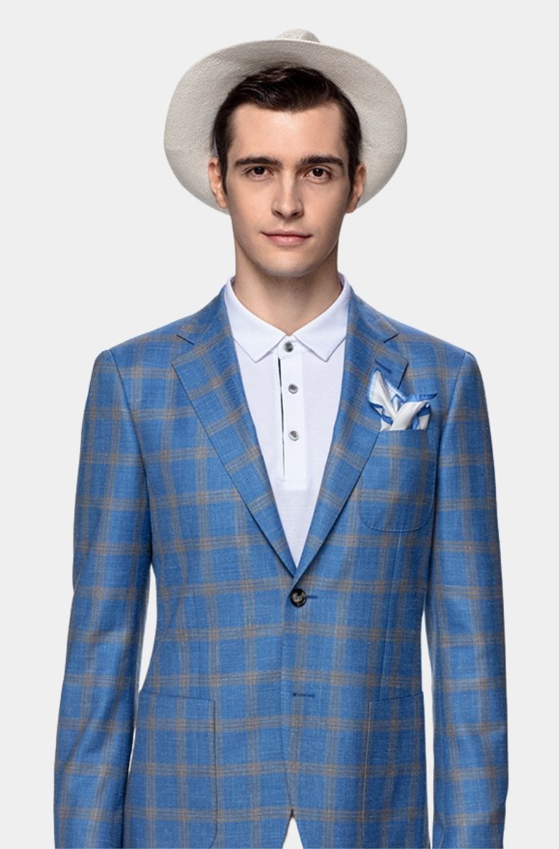 Veste Palermo Bleue Prince de Galles
