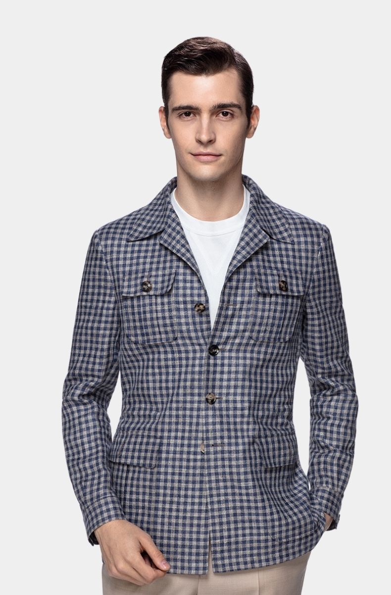 Veste Saharienne à Carreaux