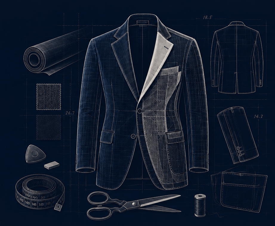 Illustration technique d'une veste de costume