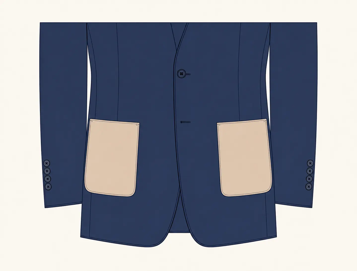 Poches plaquées d’une veste