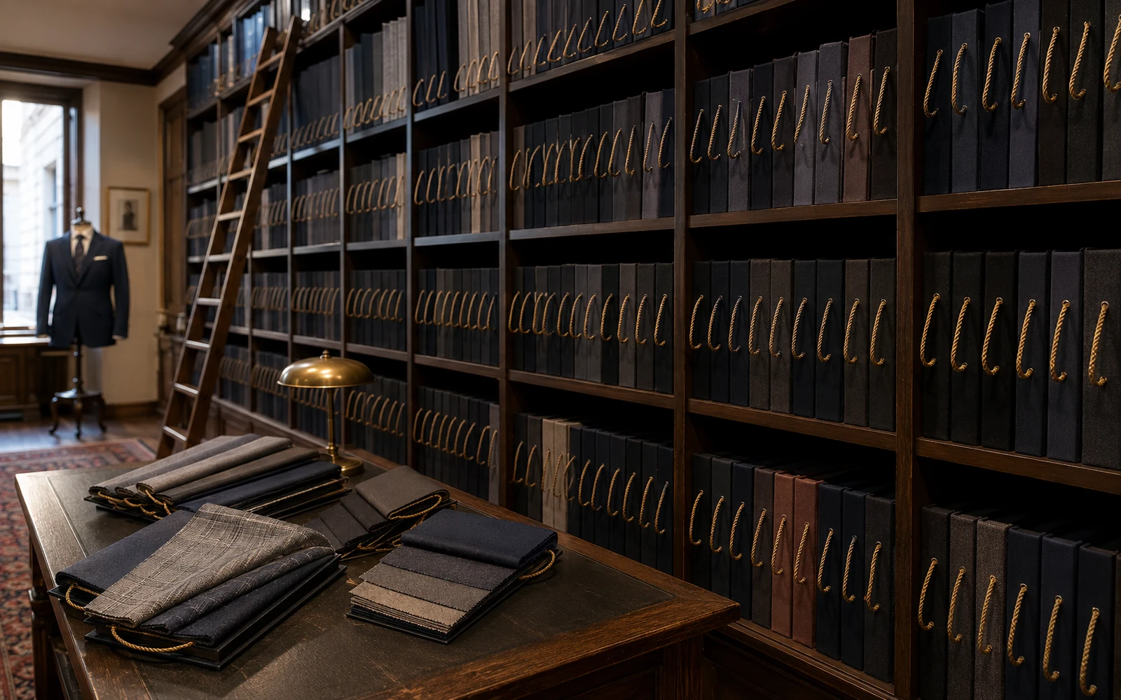Bibliothèque de liasses de tissus de drapiers pour le vêtement sur mesure
