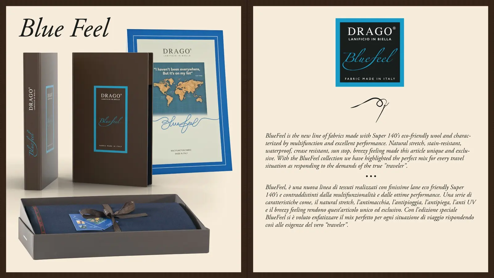 Liasse DRAGO BlueFeel et tissu bleu multifonction