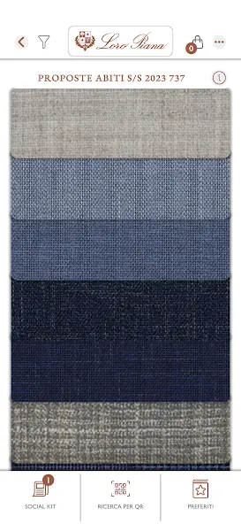Application eFabrics Loro Piana et nuancier numérique